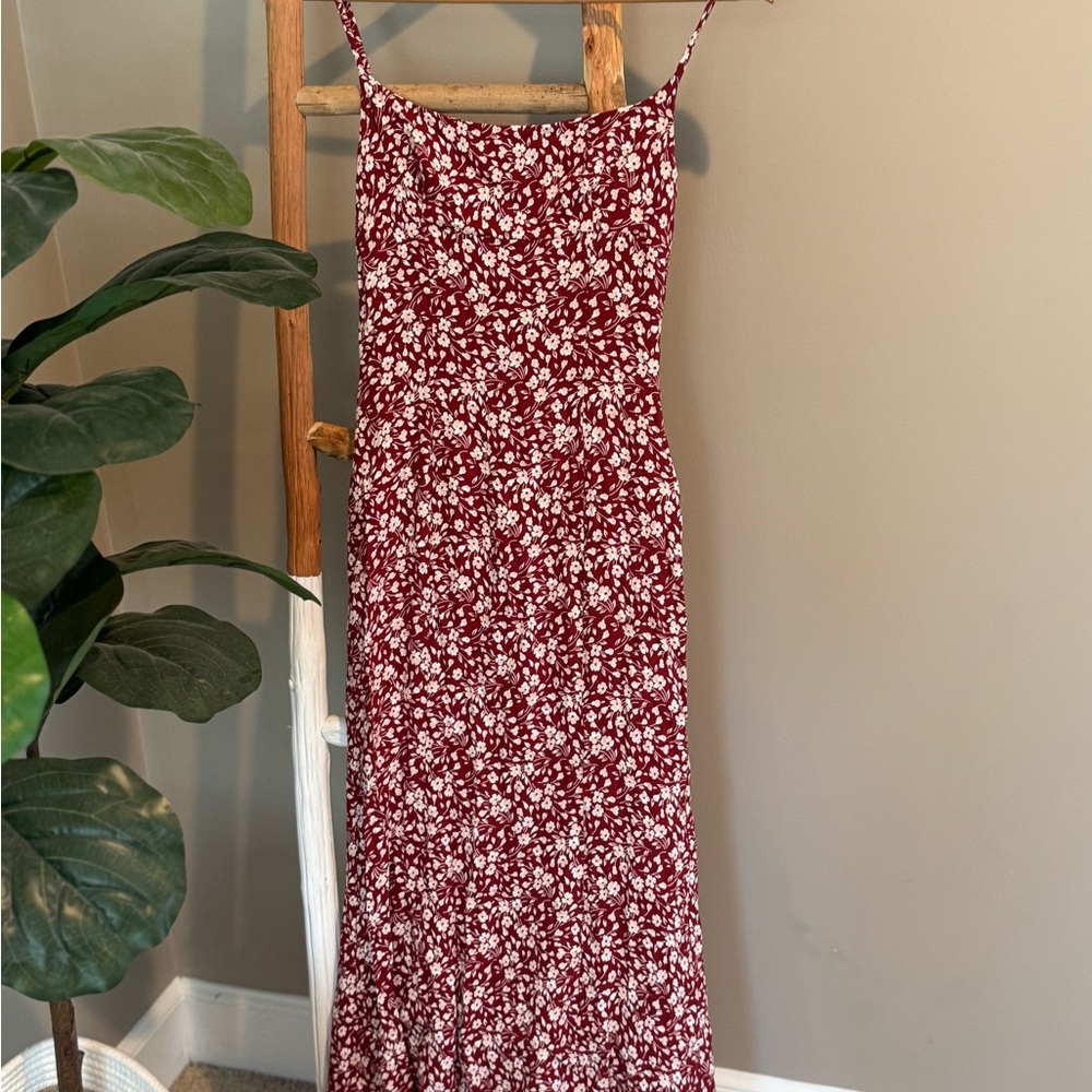 Reformation Liya Dress Red Spaghetti Strap Maxi - Picture 3 of 4